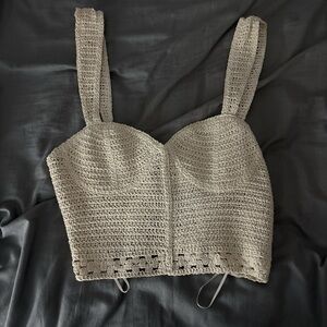 Zara Beige Crochet Top